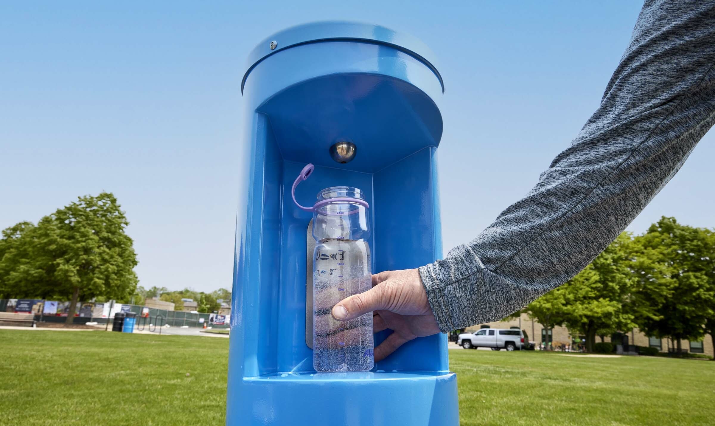 Outdoor Water Bottle Fillers with ADA Drinking Fountain & Pet Bowl