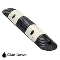 3" High Crossover Bike Lane Delineator/ Glue-Down/ White Stripe