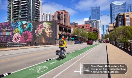 3'' High Bike Lane Delineators