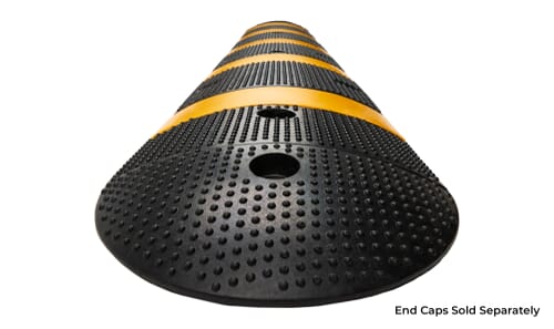 Safety-Striped Speed Bump - Recycled Rubber 6 Foot Speed Bump