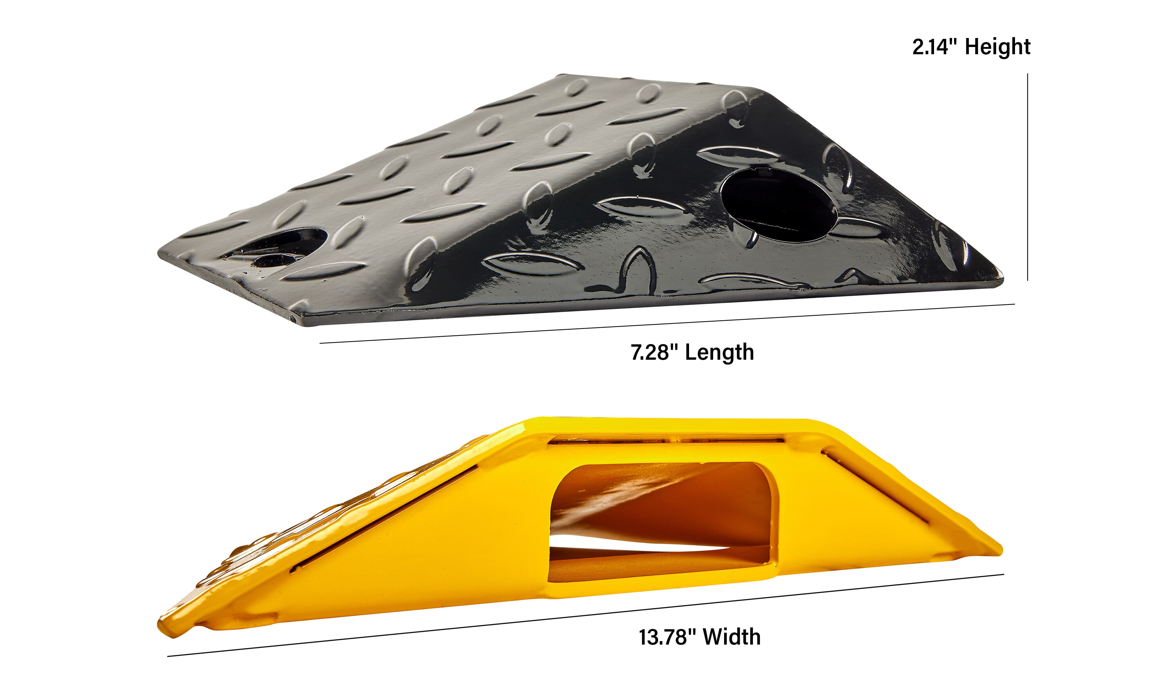 Heavy-Duty Metal Speed Bump, End Caps - Steel End Cap Pair