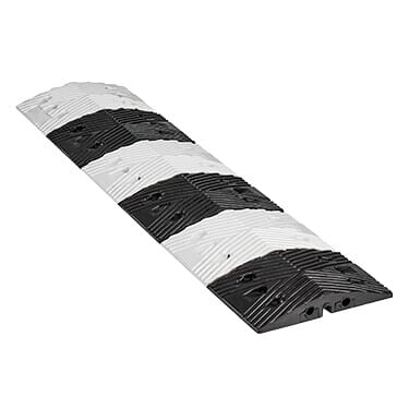 Extra 4.5' Section - Black/White/Bolt Down/ Premium Recycled Rubber Speed Bump
