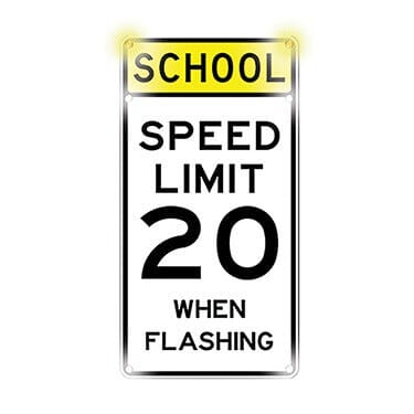 Flash Alert Solar 24" x 48" School Speed Limit Sign