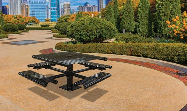 Cassidy™ Pedestal Picnic Table 07CL2921 - Steel Square Pedestal