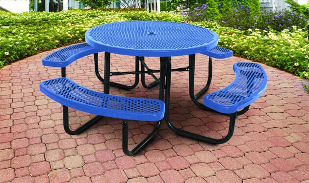 Round garden picnic discount table