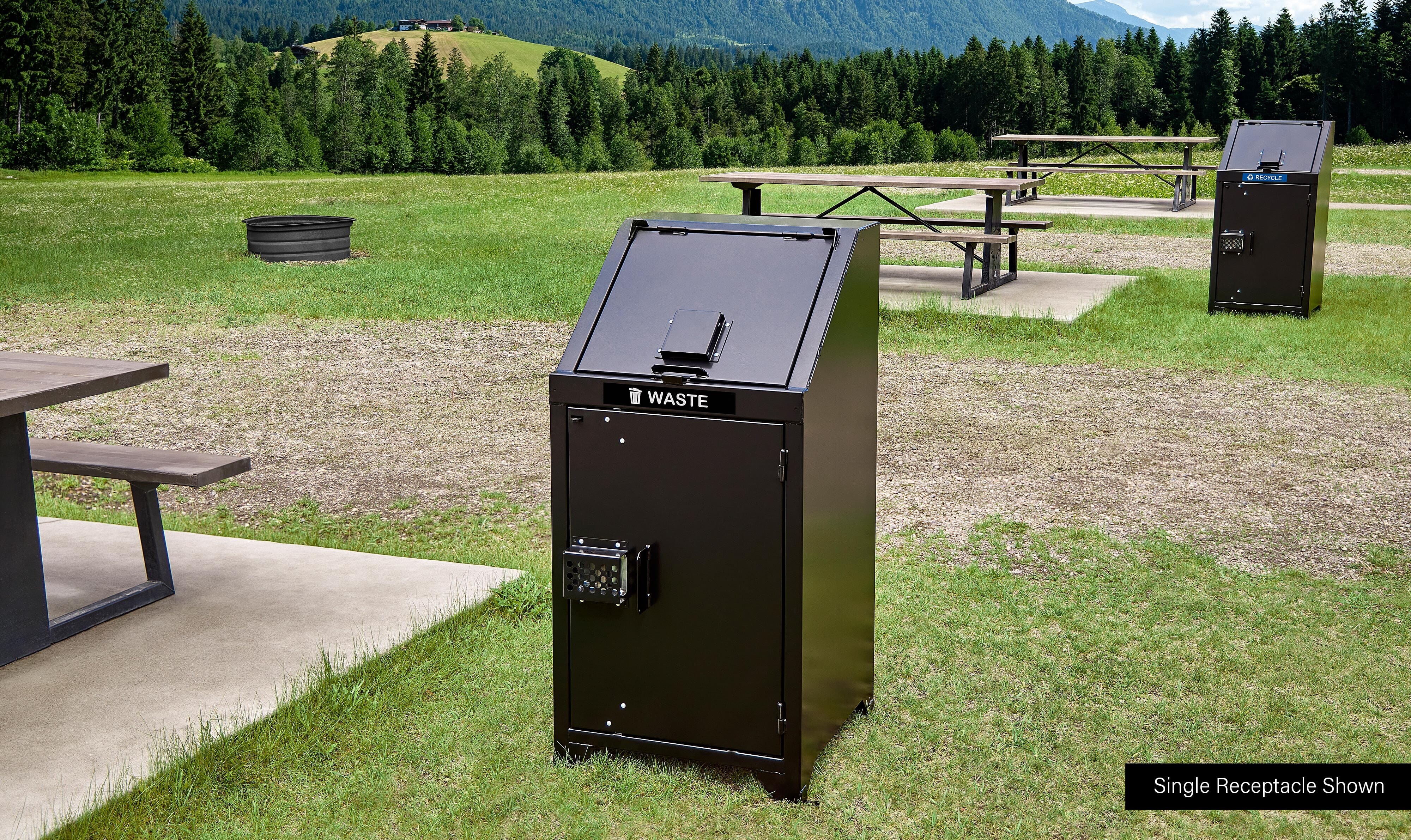Bear-Proof Trash Receptacle, Single-Slatted