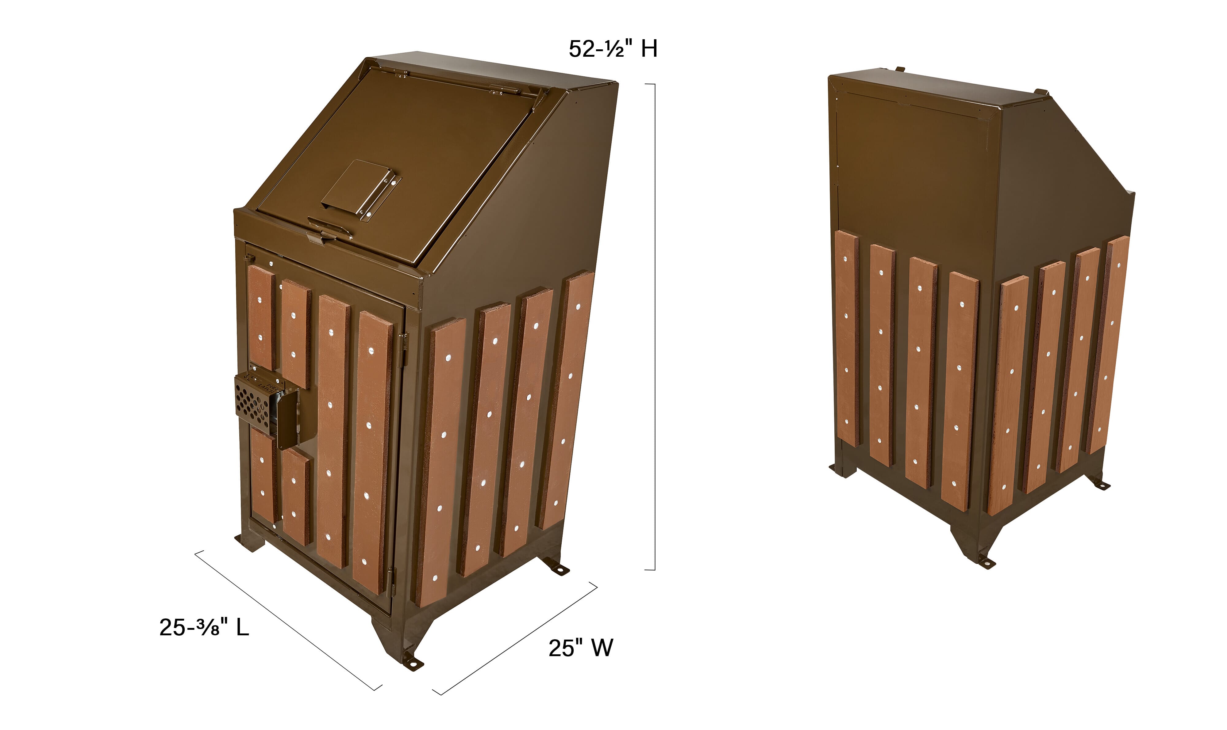 Bear-Proof Trash Receptacle, Single-Slatted WR-165 - - Barco Products