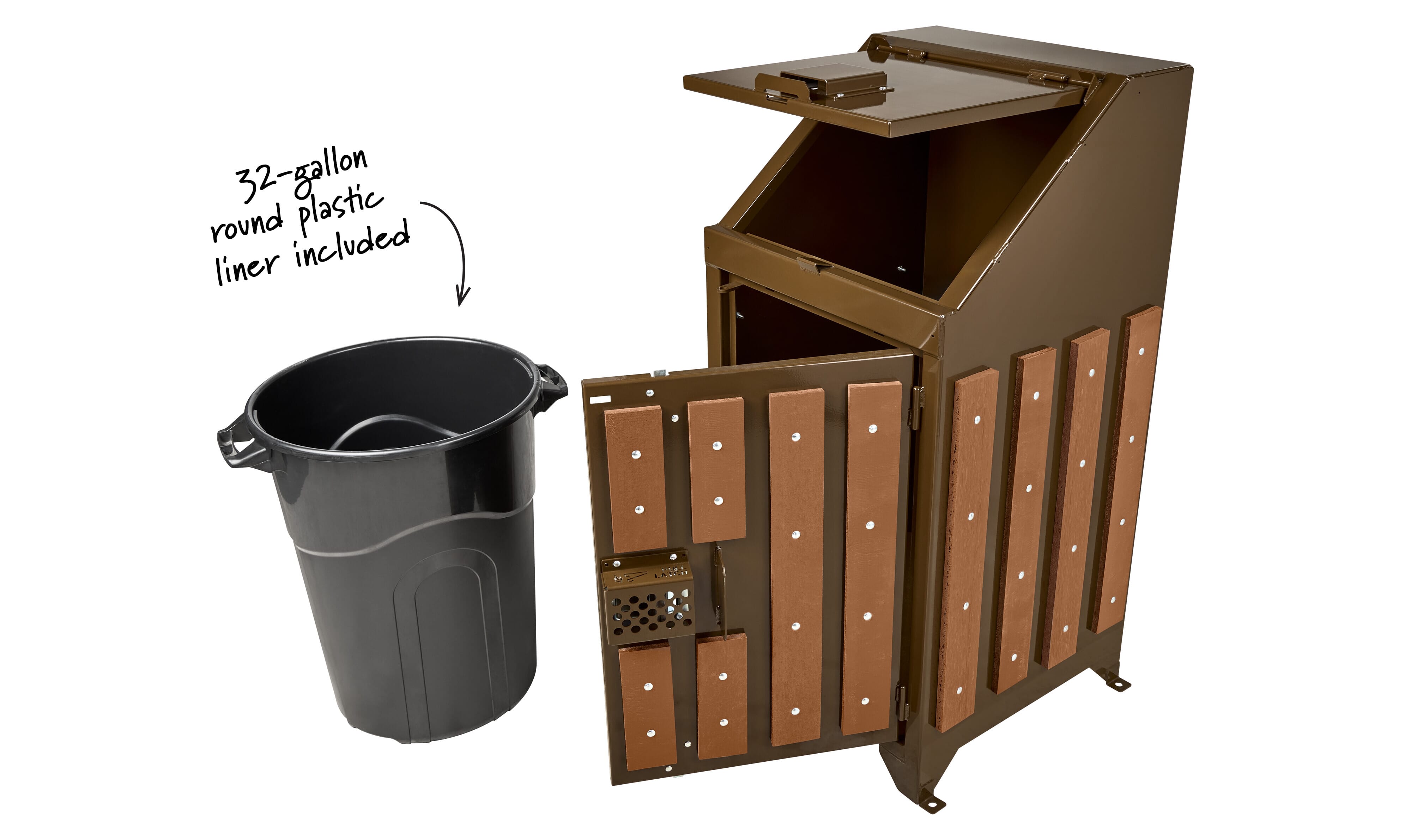 Bear-Proof Trash Receptacle, Single-Slatted WR-165 - - Barco Products