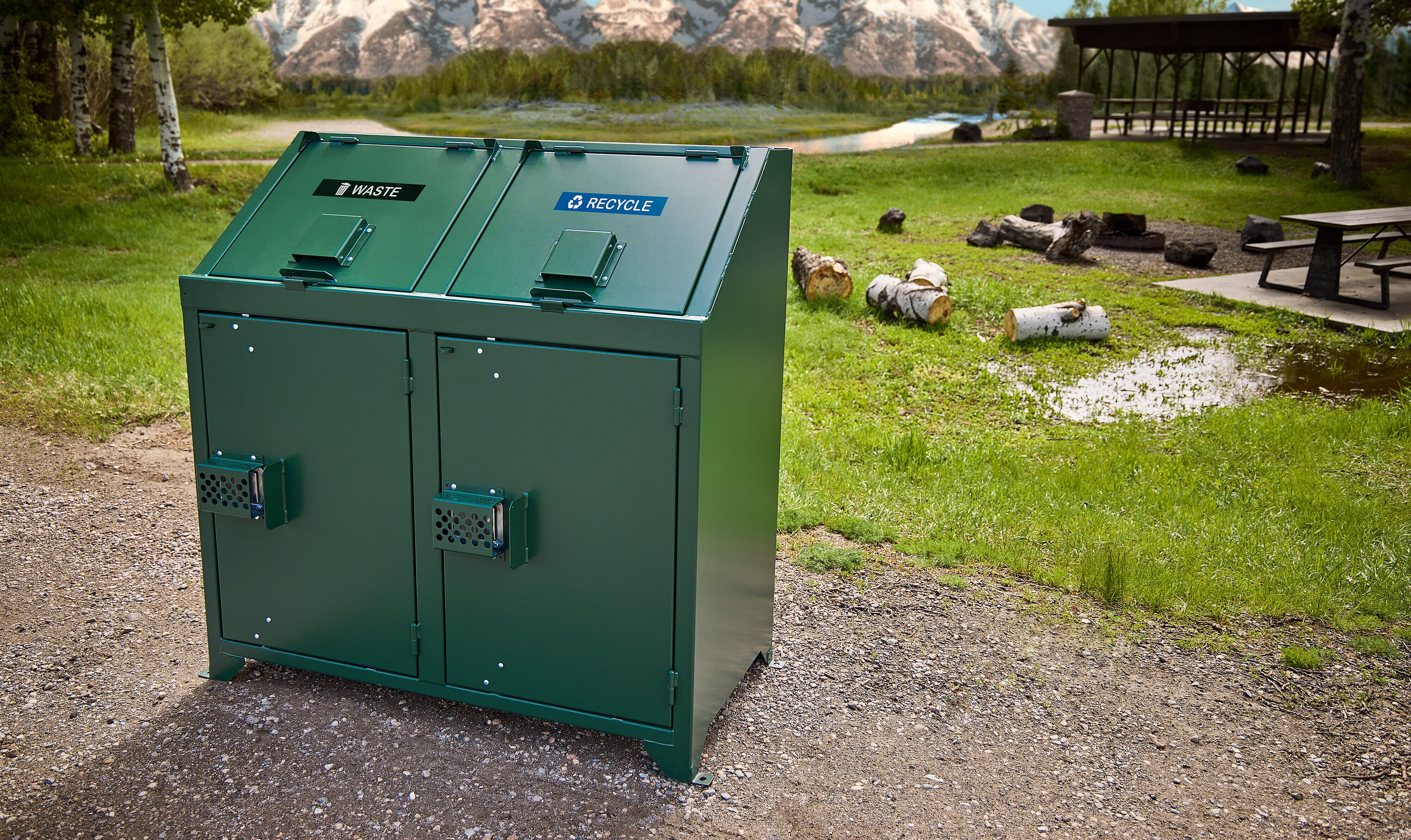 Bear-Proof Trash Receptacle, Double WR-166 - - Barco Products