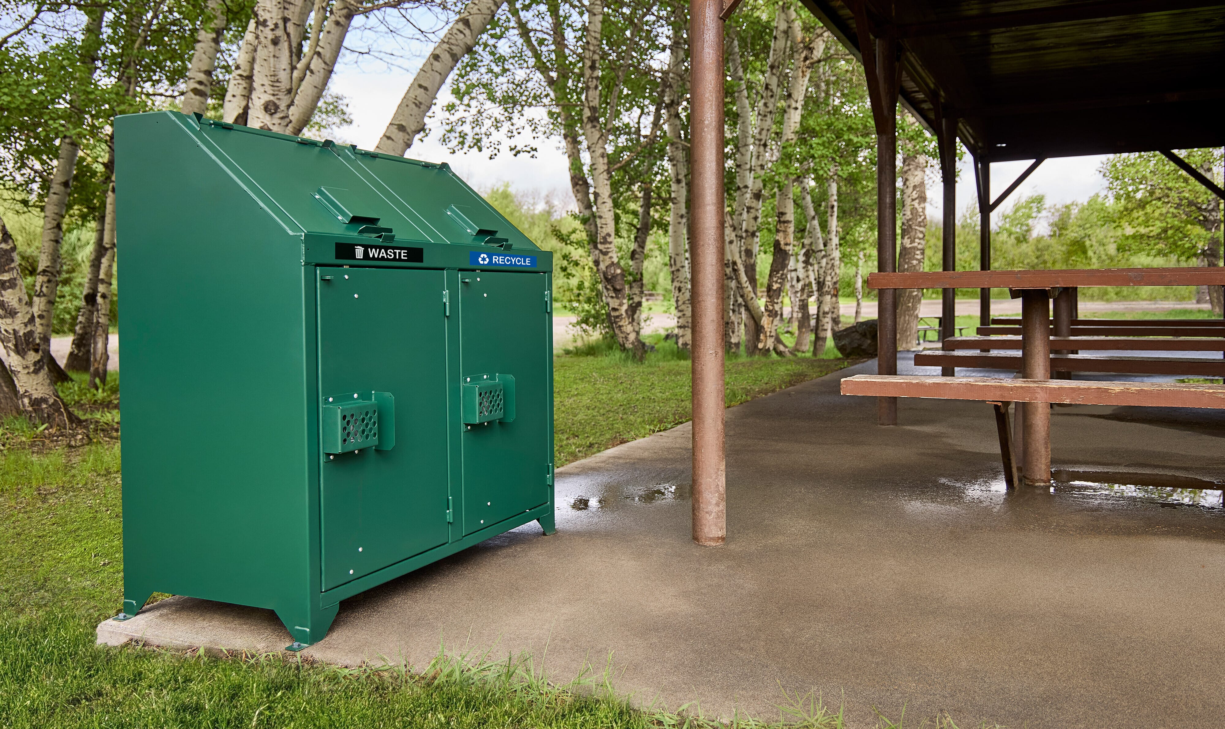 Bear-Proof Trash Receptacle, Double WR-166 - - Barco Products