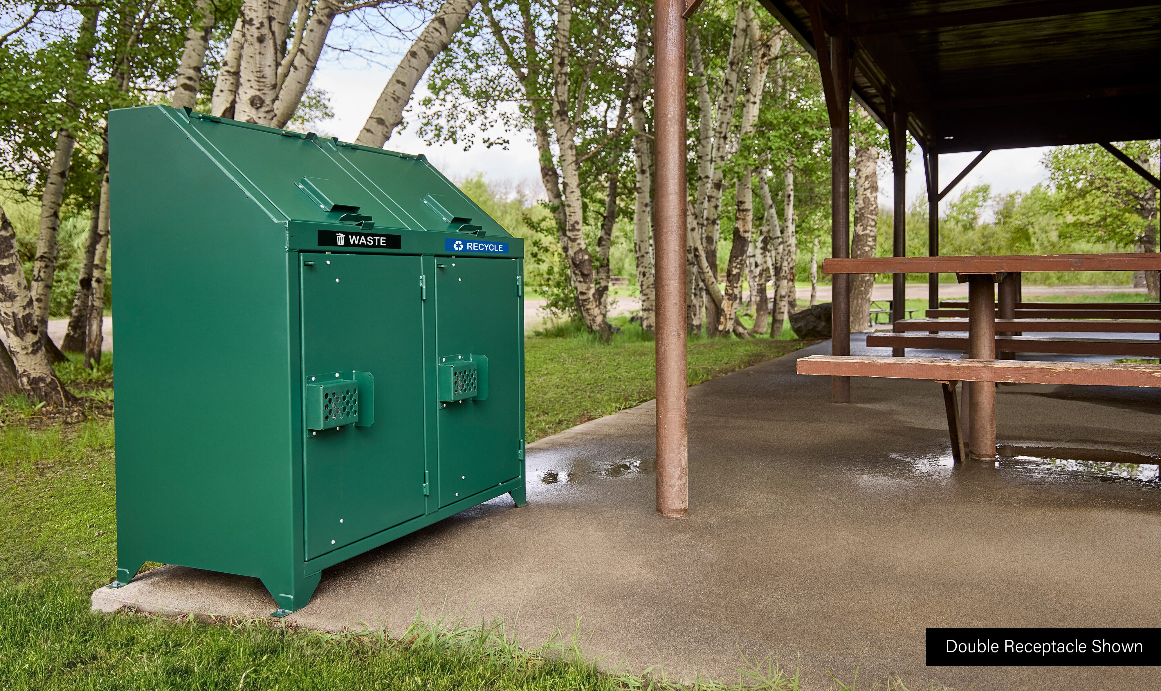 Bear-Proof Trash Receptacle, Double-Slatted