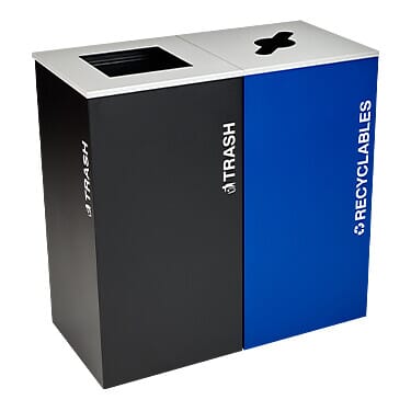BrightStream 2-Stream Indoor Trash and Recycling Receptacles