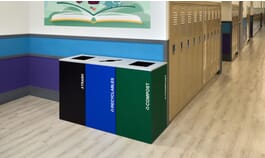 BrightStream 3-Stream Indoor Trash and Recycling Receptacles ...