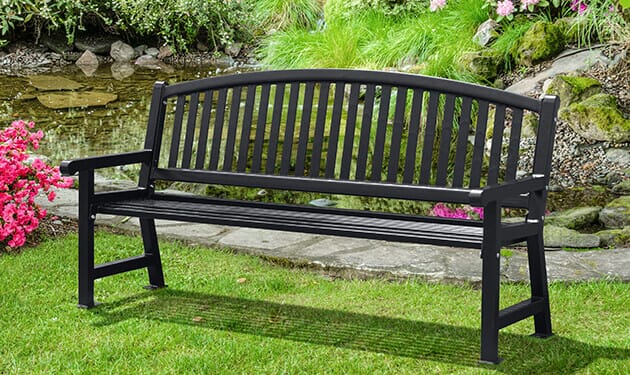 Black best sale outdoor bench