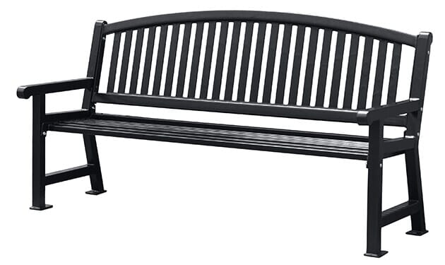 Arched Back Cardinal Park Bench - Plastic Coated Steel 6