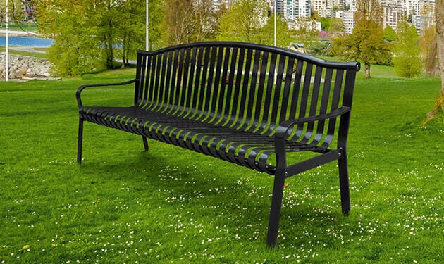 Black metal online bench