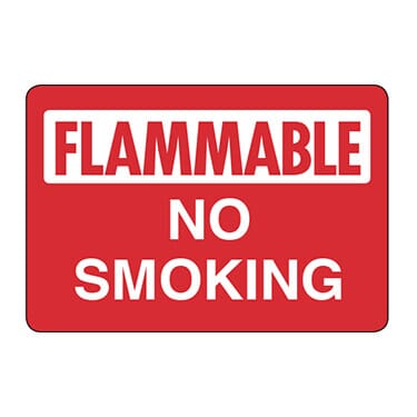 Flammable No Smoking Sign
