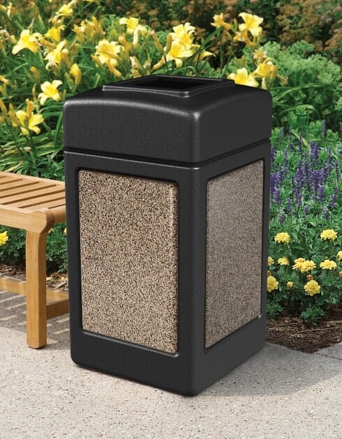 Earth-Tone Panel Commercial Trash Cans WR-22 - - Barco Products