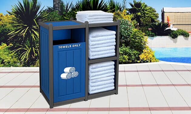 Waterproof outdoor pool online towel storage