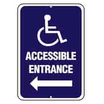 Accessible Symbol, Accessible Entrance w/ L Arrow Sign