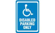 ADA Symbol, Disabled Parking Only - Blue Sign