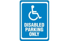 ADA Symbol, Disabled Parking Only - Blue Sign