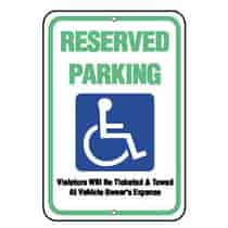 Accessible Symbol, Reserved Parking Sign