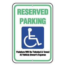 Accessible Symbol, Reserved Parking Sign