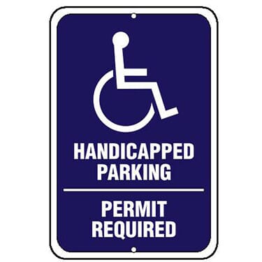 ADA Symbol, Handicapped Parking Permit Required Sign