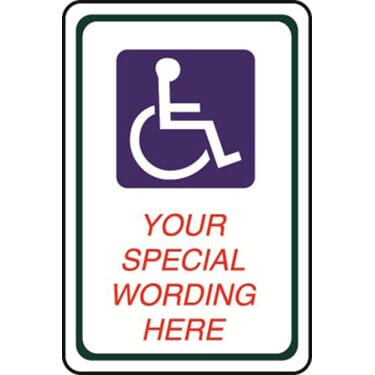 White ADA Symbol Semi-Custom Sign