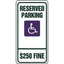 ADA Symbol, Reserved Parking Fine Sign