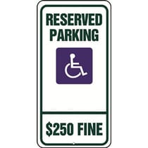 ADA Symbol, Reserved Parking Fine Sign