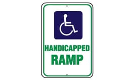 ADA Symbol, Handicapped Ramp Sign AS6 - - Barco Products Canada