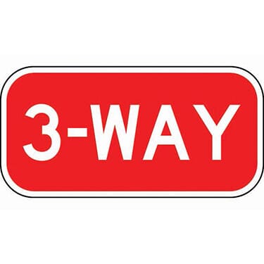 3-Way Stop Sign/ 12 x6" Reflective Aluminum