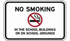 No Smoking In The School Buildings Or On School Grounds Sign