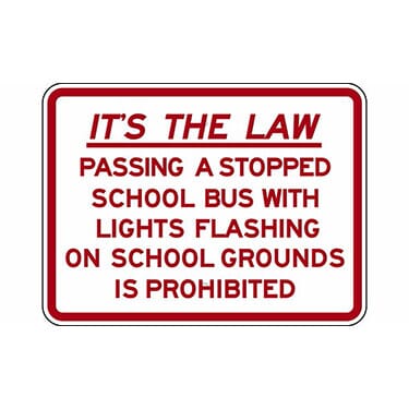 It's The Law Passing A Stopped School Bus With Lights Flashing
