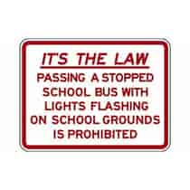 It's The Law Passing A Stopped School Bus With Lights Flashing