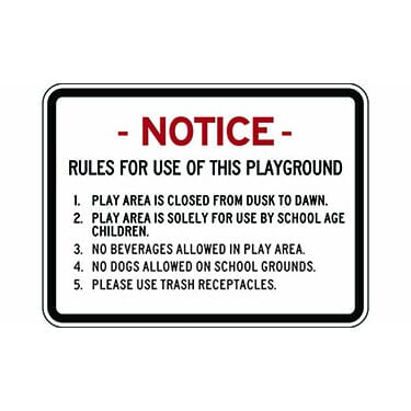 Notice Rules For Use Of This Playground