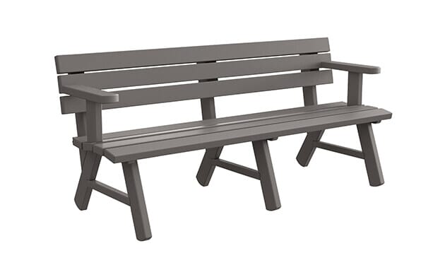 6' Bench Legend A-Frame Bench w/Back And Armrests Z-KBC1035-GY - 6 ...