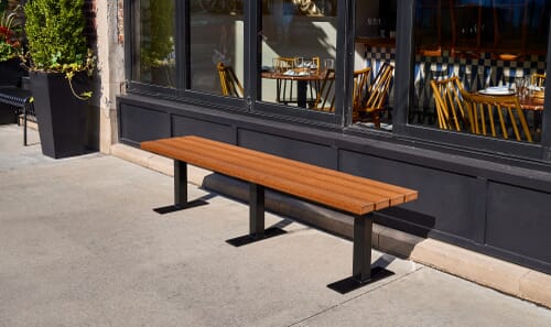 Silhouette Backless Bench Wood Grain Naturals