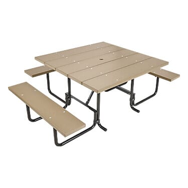 Sienna Recycled Plastic Wheelchair Accessible Square Picnic Table