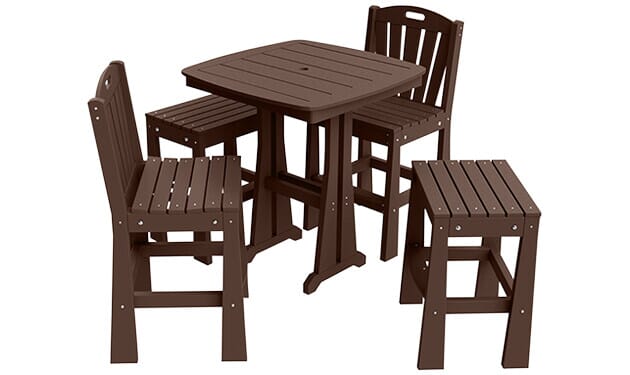 Sunburst 5-Piece Mixed Bar Height Patio Dining Set