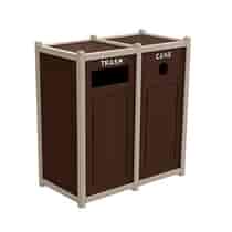 Two-Tone Panel Design Recycling Containers - Two Units