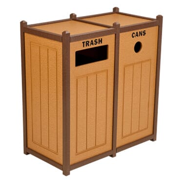 Two-Tone Panel Design Recycling Containers - Two Units