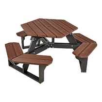 Hex Table - Wood Grain Naturals