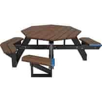 Octagon Wheelchair Accessible Tables - Wood Grain Naturals