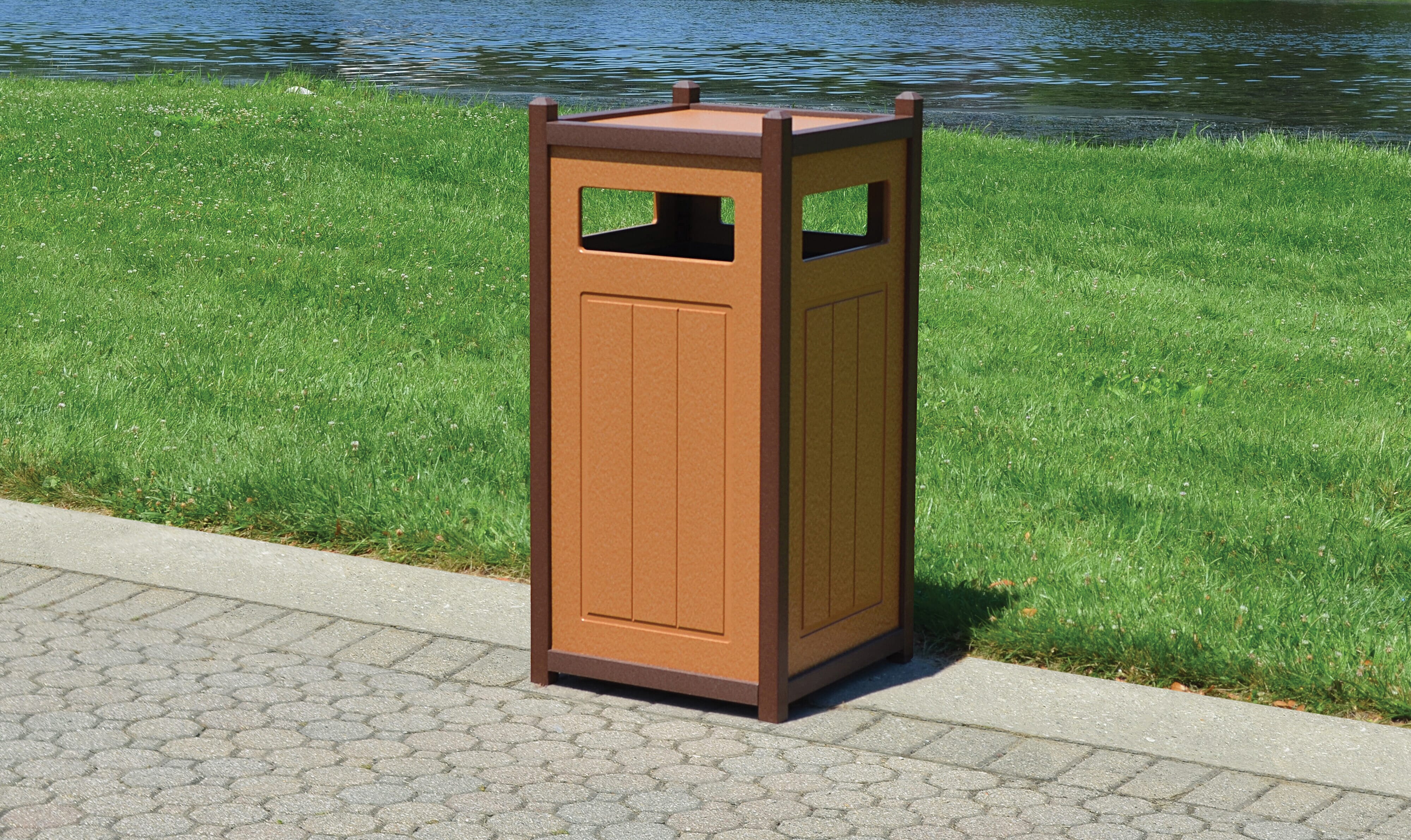 Two-Tone Panel Design Waste Receptacles with Side Access Door WR