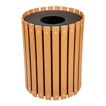 Recycled Plastic Slat Design Round Receptacles