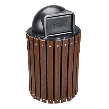 Recycled Plastic Receptacles - Wood Grain Naturals