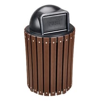 Recycled Plastic Receptacles - Wood Grain Naturals